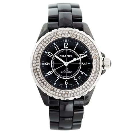 chanel watch black|More.